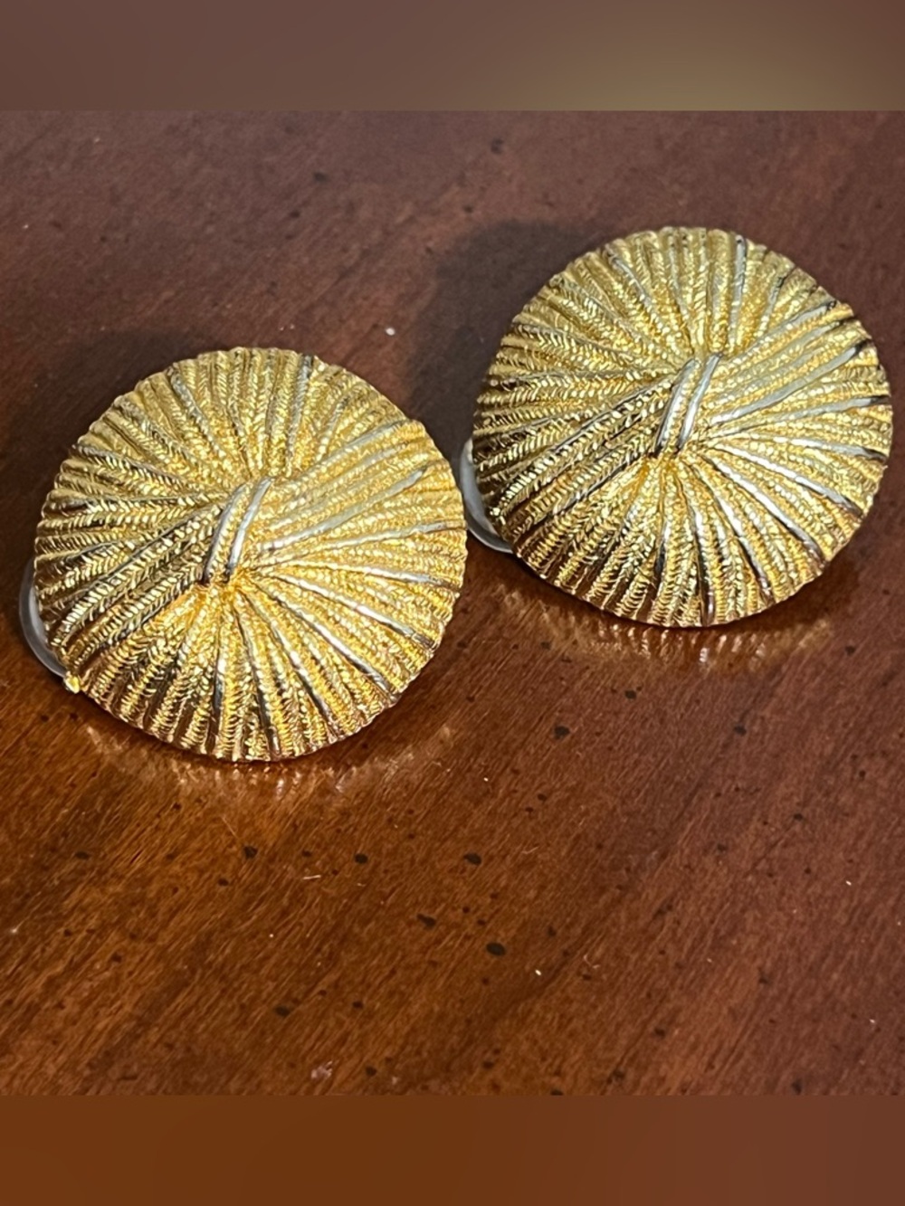 Authentic Paolo Gucci Vintage Gold Tone Clip-On Earrings